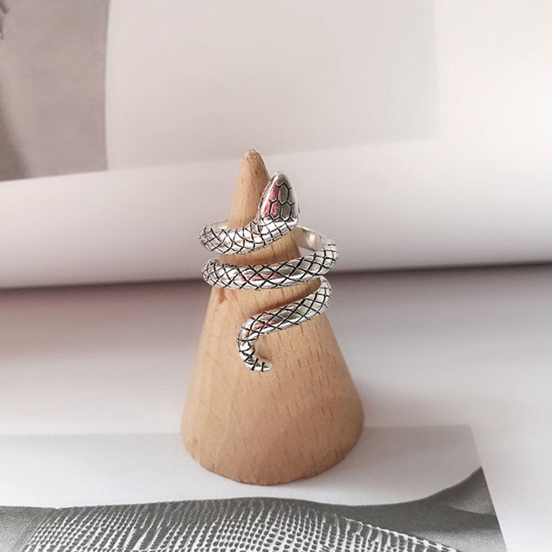 [ACKER] Cincin Kepribadian Fashion Punk Cincin Bentuk Ular Hewan Untuk Wanita / Pria