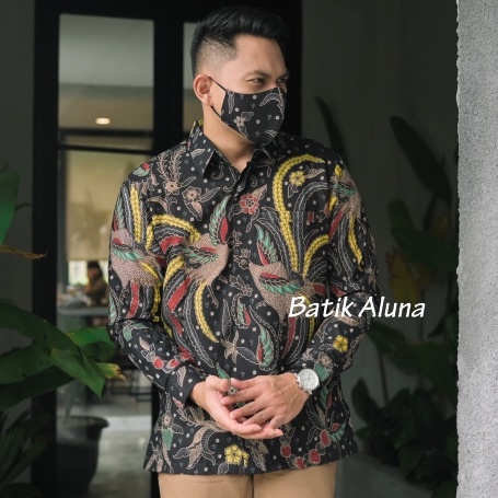 kemeja Baju batik pria lengan panjang Modern Cowok Premium Laki Laki  Jumbo Slim fit Kasual Full Furing Mewah Ori Asli Bahan Katun Big Size Exclusive Simple Elegan Kombinasi Model Terbaru Lengan Panjang Pria BATIK ALUNA PL 110