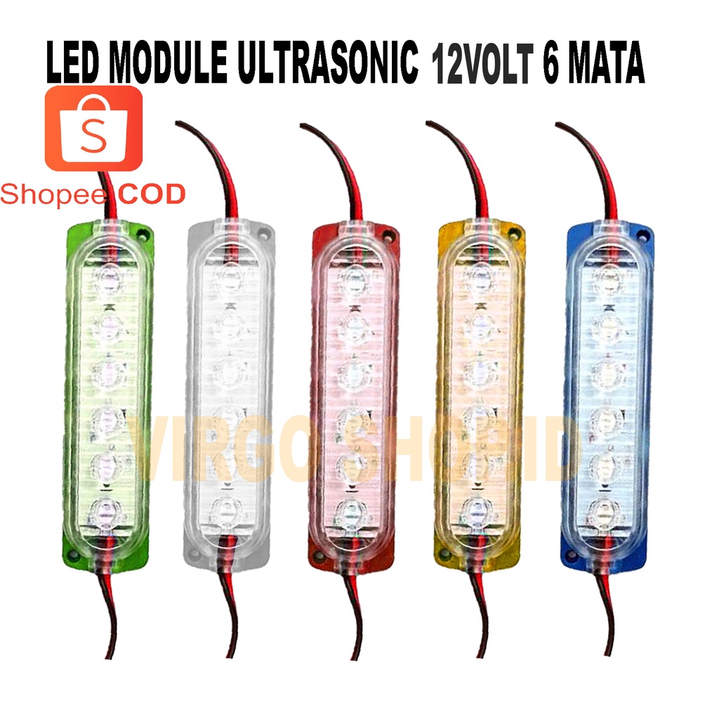 Lampu LED Ultrasonic 6 Mata 12Volt - LED Modul Ultrasonic / lampu led modul / led modul / lampu led modul 6 mata / aksesoris mobil / ultrasonic