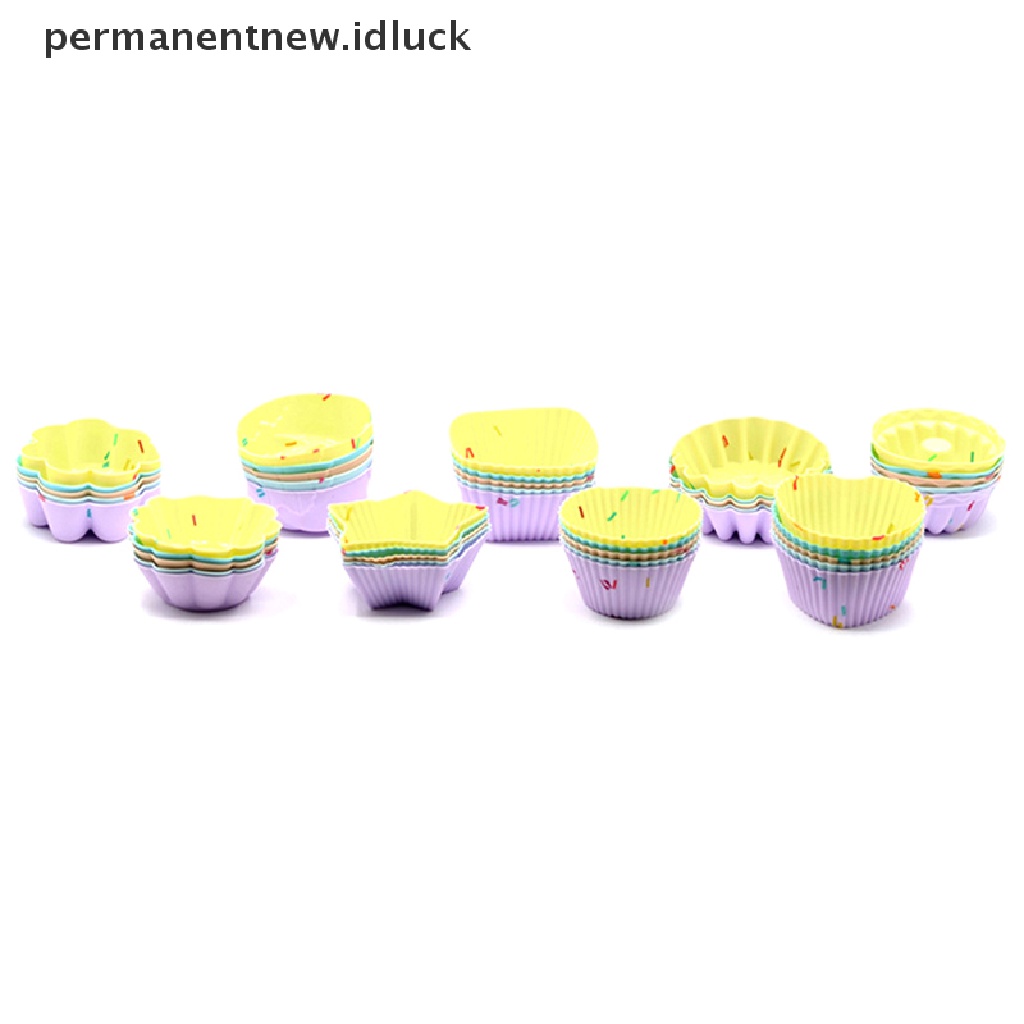 Set 5 Pcs Cetakan Kue Muffin Bentuk Bulat Bahan Silikon Untuk Dekorasi