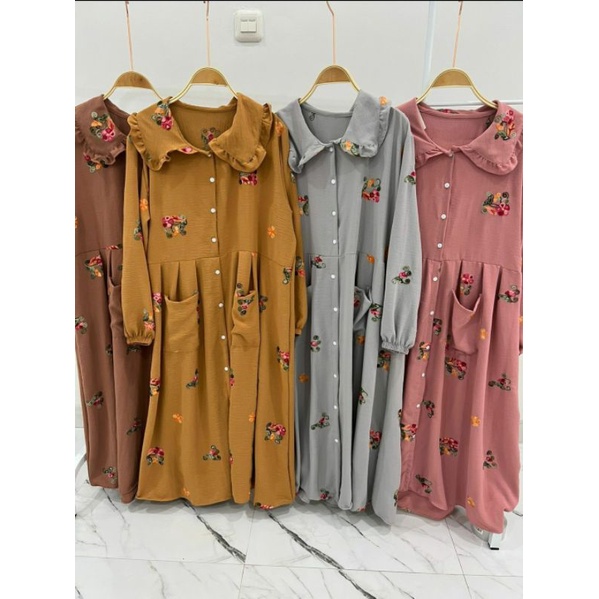 MIDI DRESS FULL BORDIR BUNGA BY MIUDIS