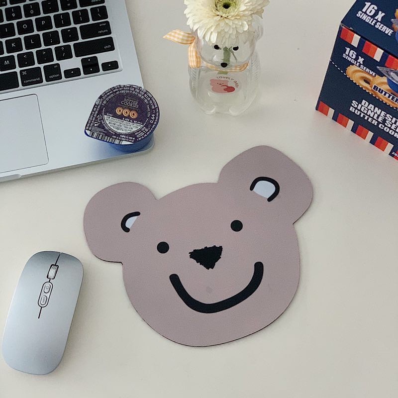 Korean Style Niche Design Heart Bear Pig Pattern Durable Soft Girly Mouse Pad for Friend