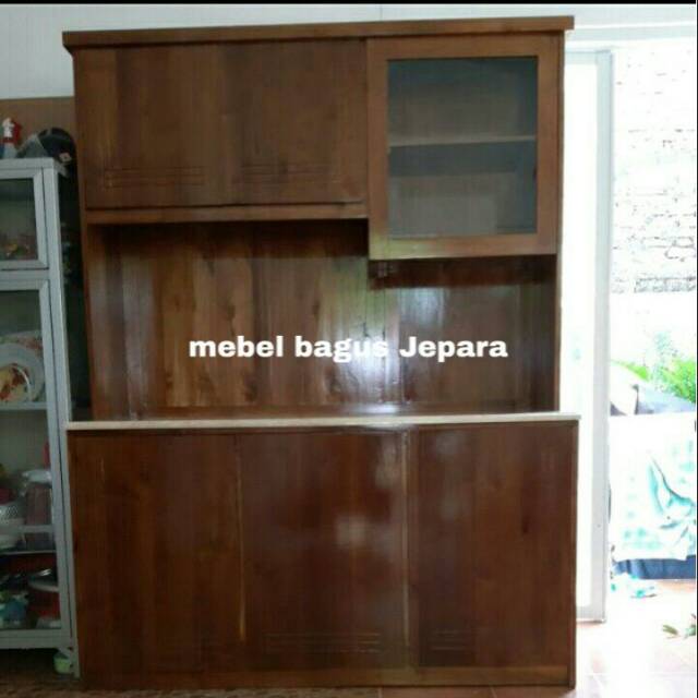Lemari rak dapur kayu jati