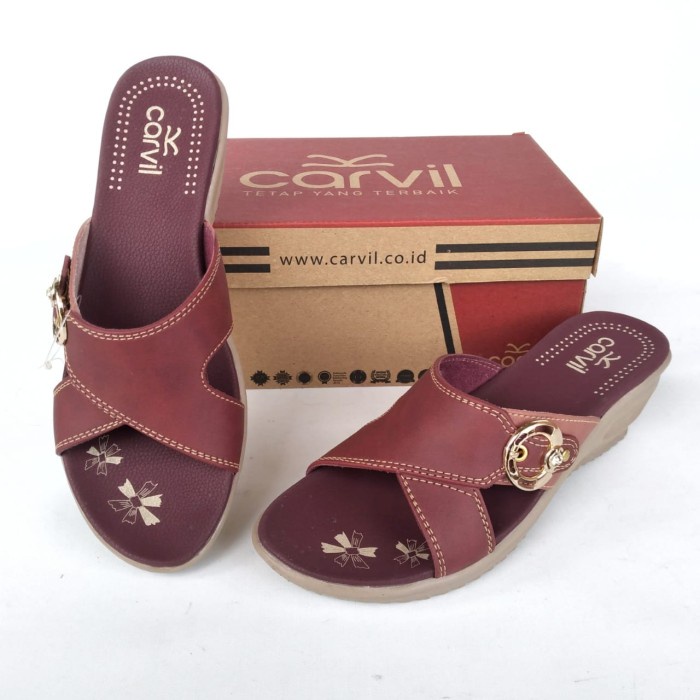 CARVIL SANDAL WEDGES WANITA YUKI 01 DAN 02-SANDAL CARVIL WANITA MURAH-SANDAL SELOP ORIGINAL CARVIL W