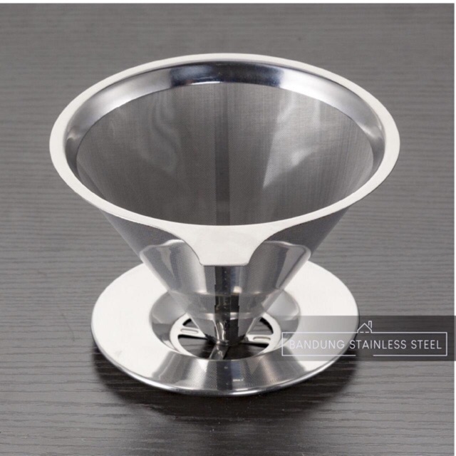 Sus 304 v60 coffee filter coffee dripper 1cup~4cup kopi drip paperless