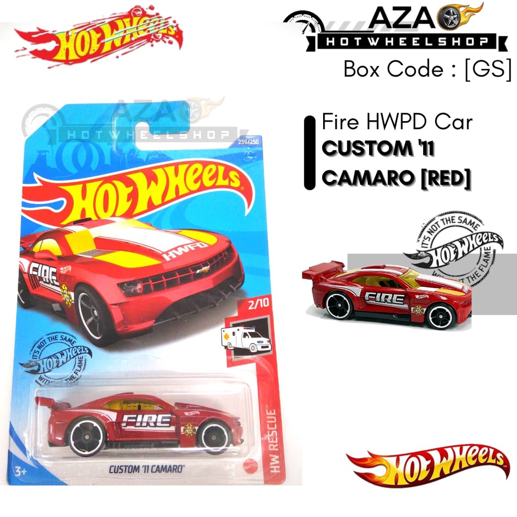 Diecast Hot Wheels CUSTOM 11 CAMARO Merah Fire Rescue HW Hotwheels Mobil Mainan Anak Pemadam