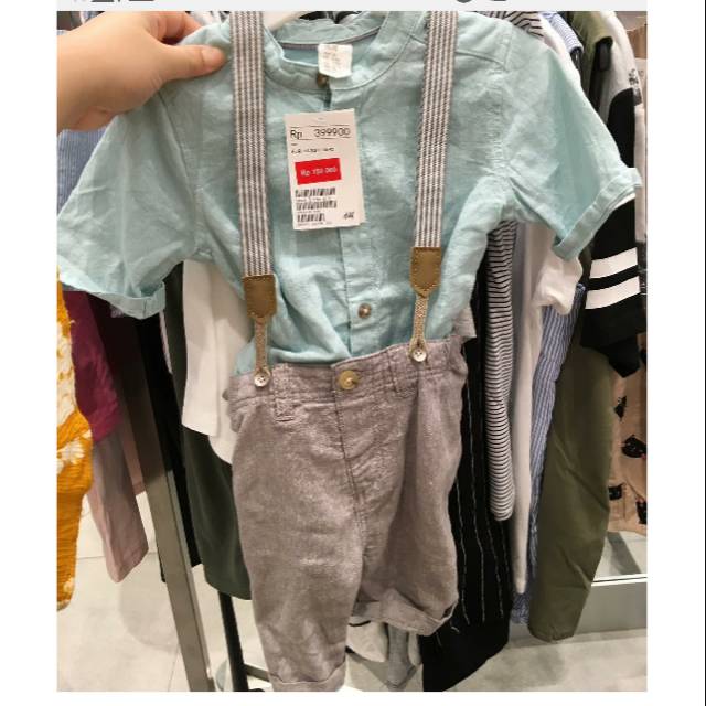 Set h&m baby kemeja + suspender