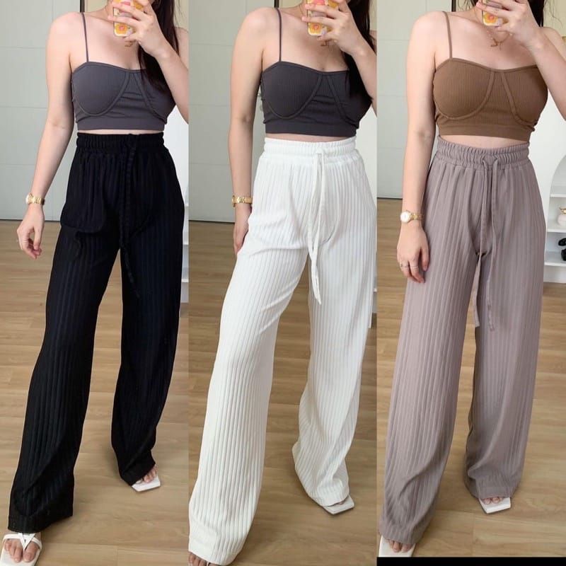 Kulot Knit Pants Tali / Loose Pants Higwaist Kulot Basic Stretch