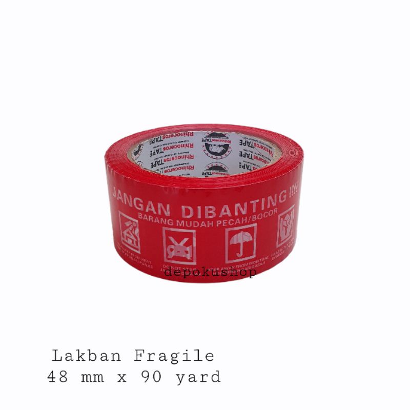 

Lakban Fragile Merah 48 mm x 90 yard