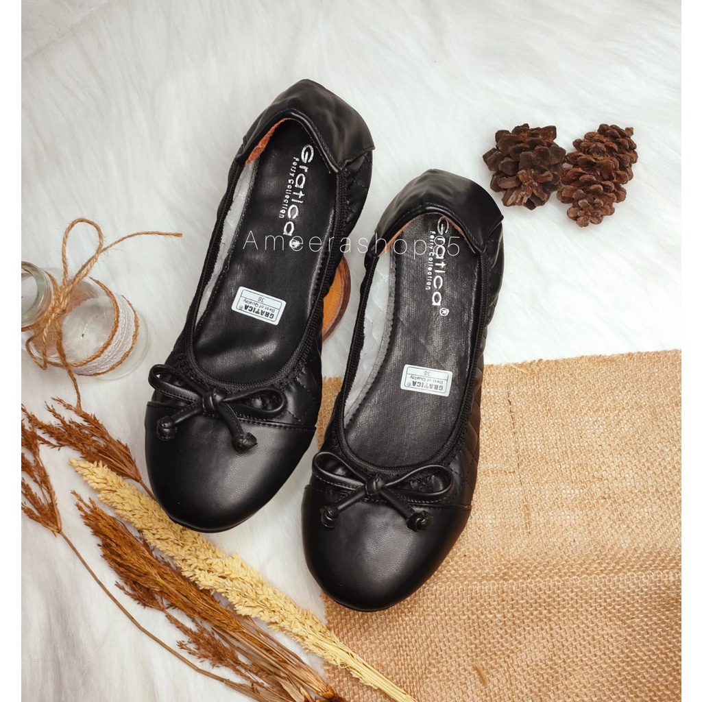 SEPATU FLATSHOES GRATICA WANITA PITA KECIL DR36