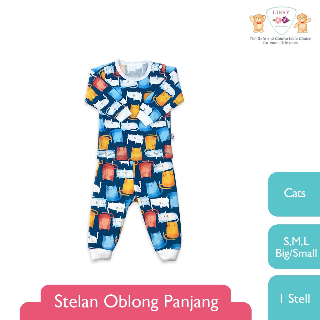 LIBBY 1 stel Stelan Oblong Panjang - Celana Panjang Motif Rainbow Fantasia (Tersedia varian Motif)