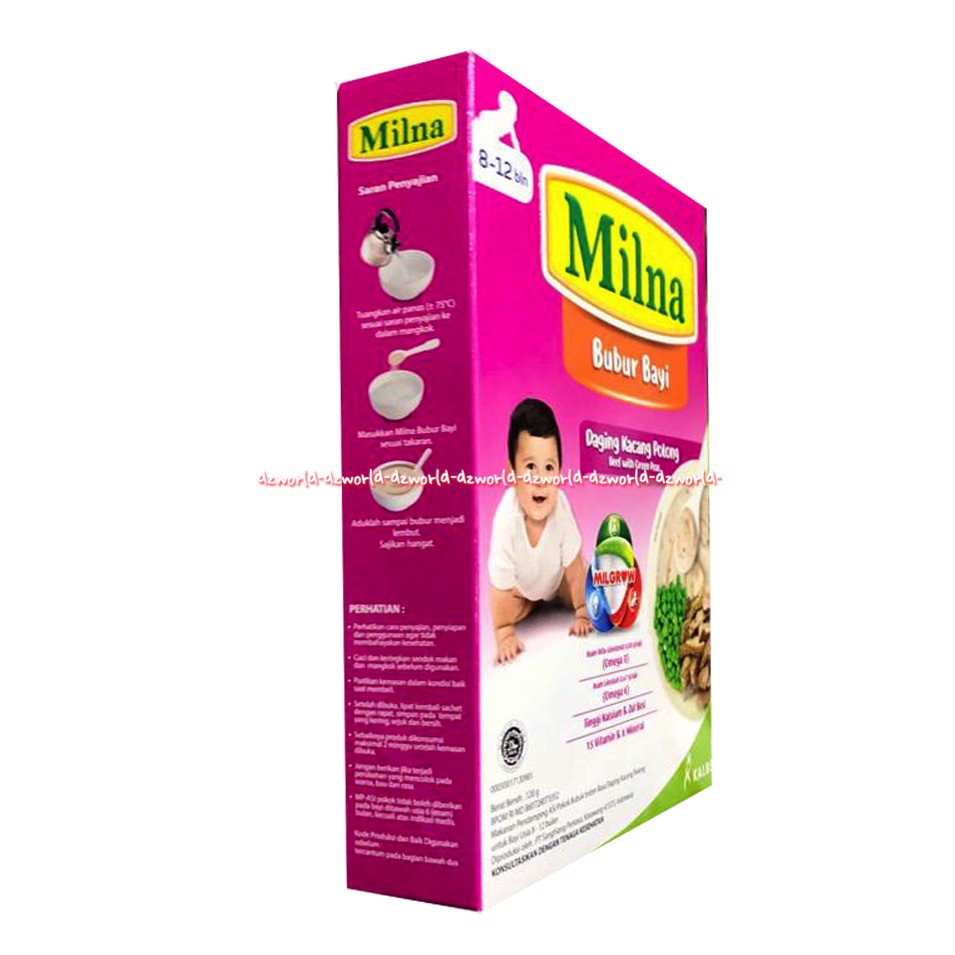 Milna Bubur Bayi Cah Daging Kacang Polong 6+ Makanan Bayi 120gr