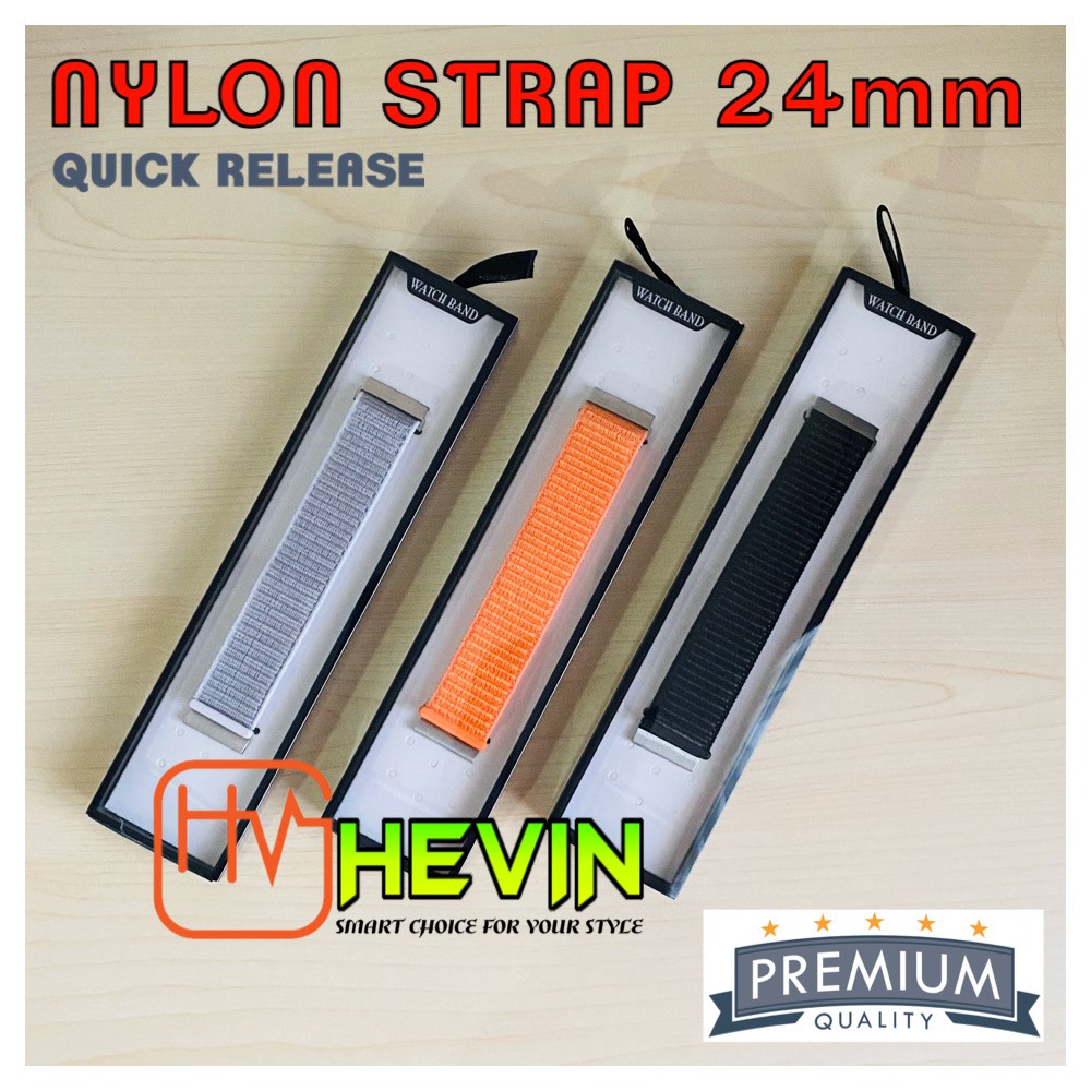 NYLON STRAP SMART WATCH PREMIUM QUALITY 24MM QUICK RELEASE