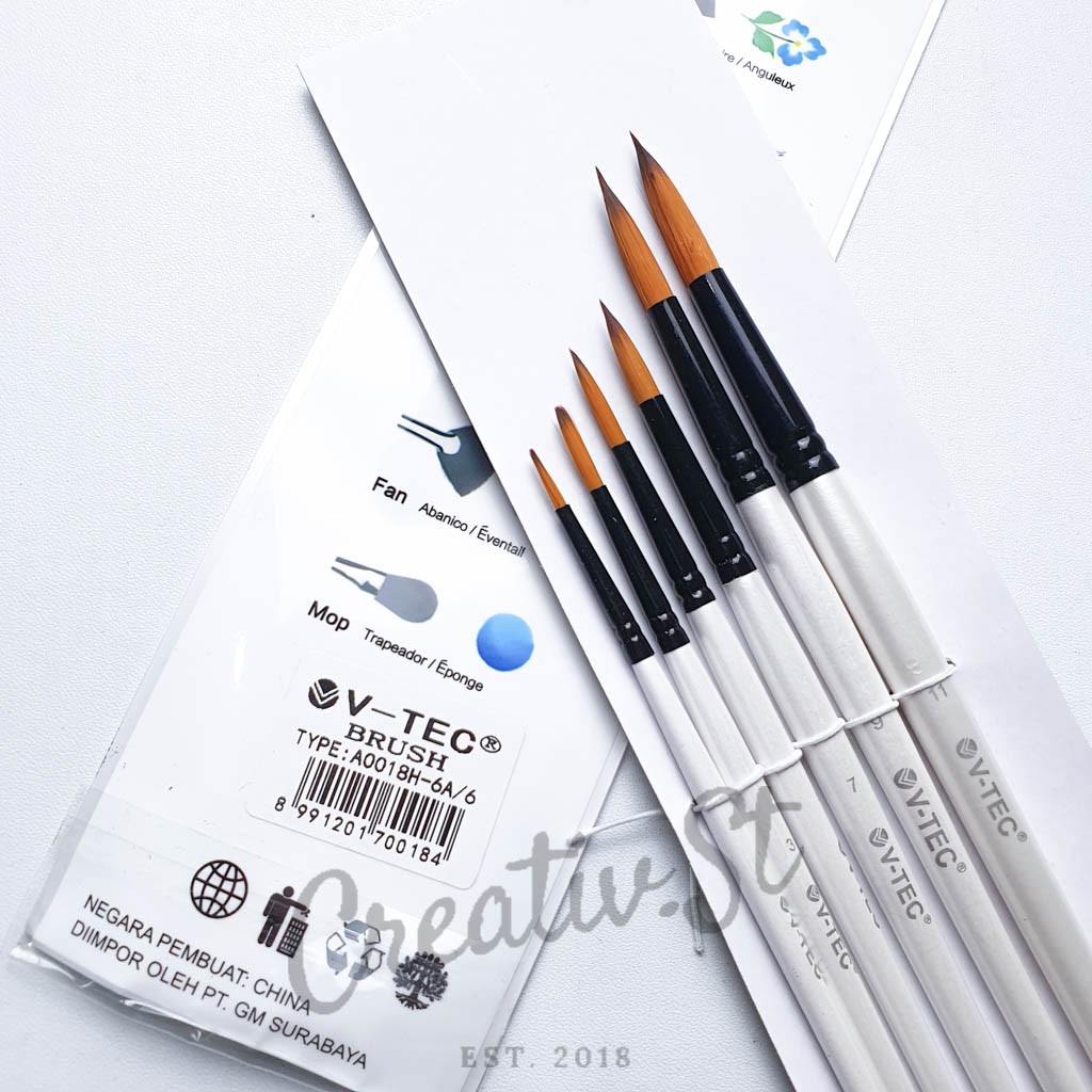 

V-TEC Kuas Lukis Set 0018H (1 Set) Art Brush Set