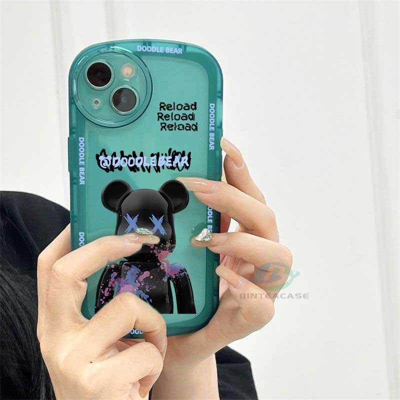 Soft Case TPU Motif Doodle Bear Untuk VIVO Y33S Y21T Y21S Y33S Y11 Y12 Y15 Y17 Y12S Y15S Y15S Y20S Y19 Y91C Y50 Y1