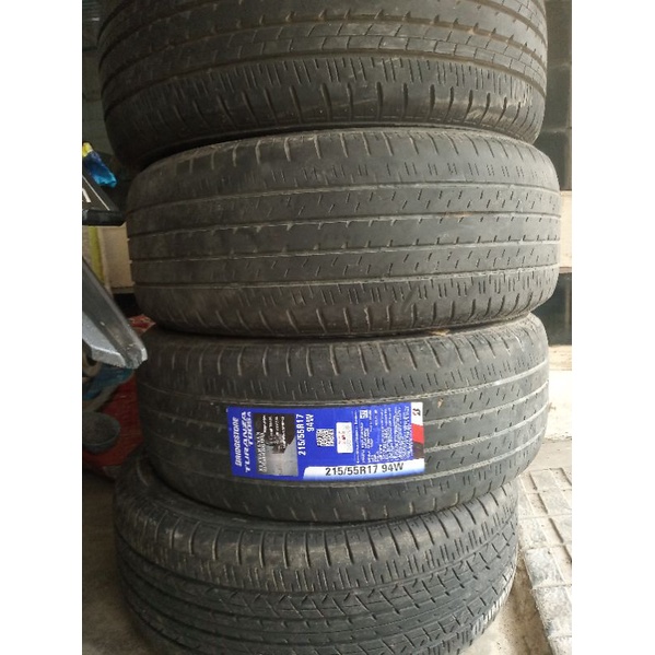 ban bekas mobil bridgestone ER33 ukuran 215/55 velg 17 ada 2 buah
