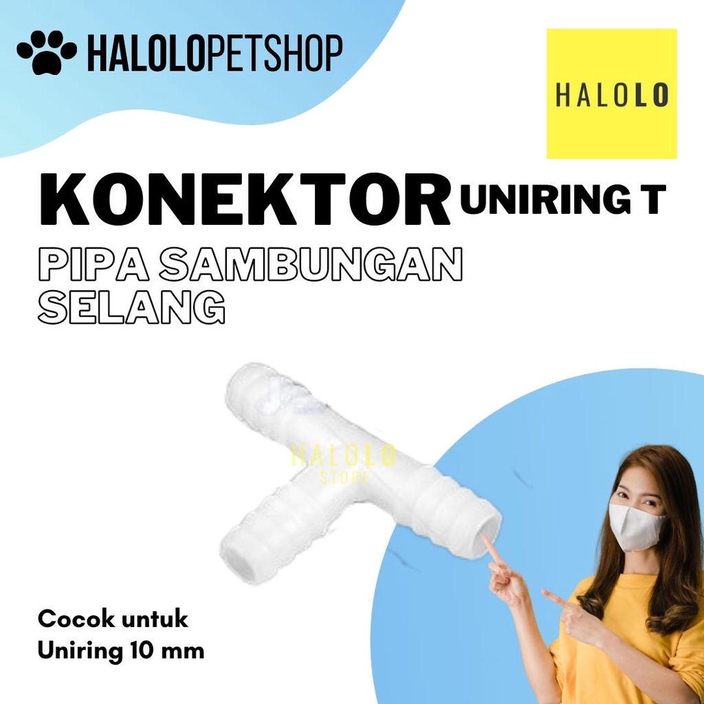 Pipa Konektor Uniring T Sambungan Selang 10 mm 10mm