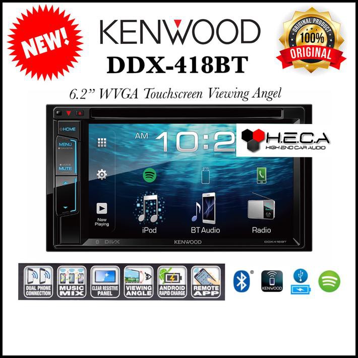 Kenwood Ddx-418Bt Head Unit Ddx 418 Bt Tape Mobil Double Din Ddx418Bt