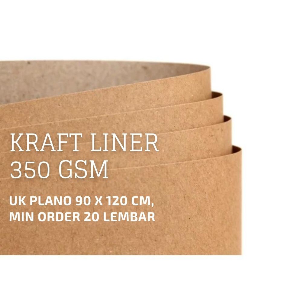 KERTAS KRAFT LINER 350 GSM, UKURAN PLANO 90 X 120 CM, HARGA GROSIR