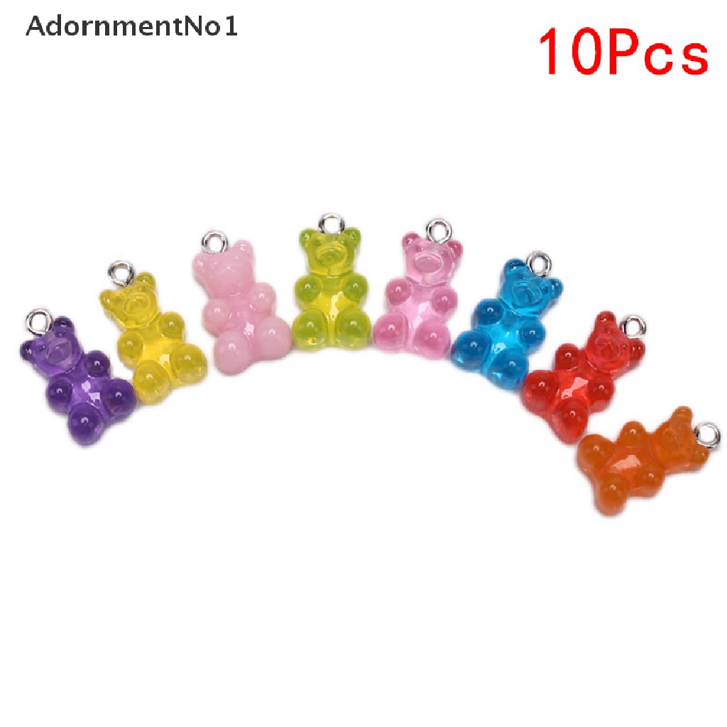 (AdornmentNo1) 10pcs / Set Liontin Bentuk Permen Gummy Bear Untuk DIY Kalung / Anting