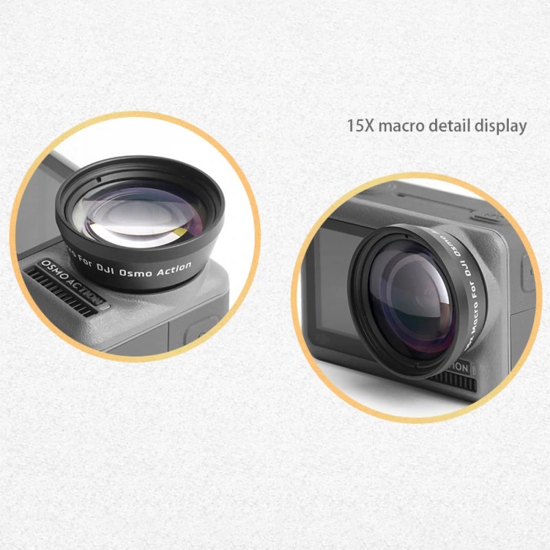 camera For DJI OSMO ACTION Macro Lens, External Optical Glass HD High Light Transmittance Lens