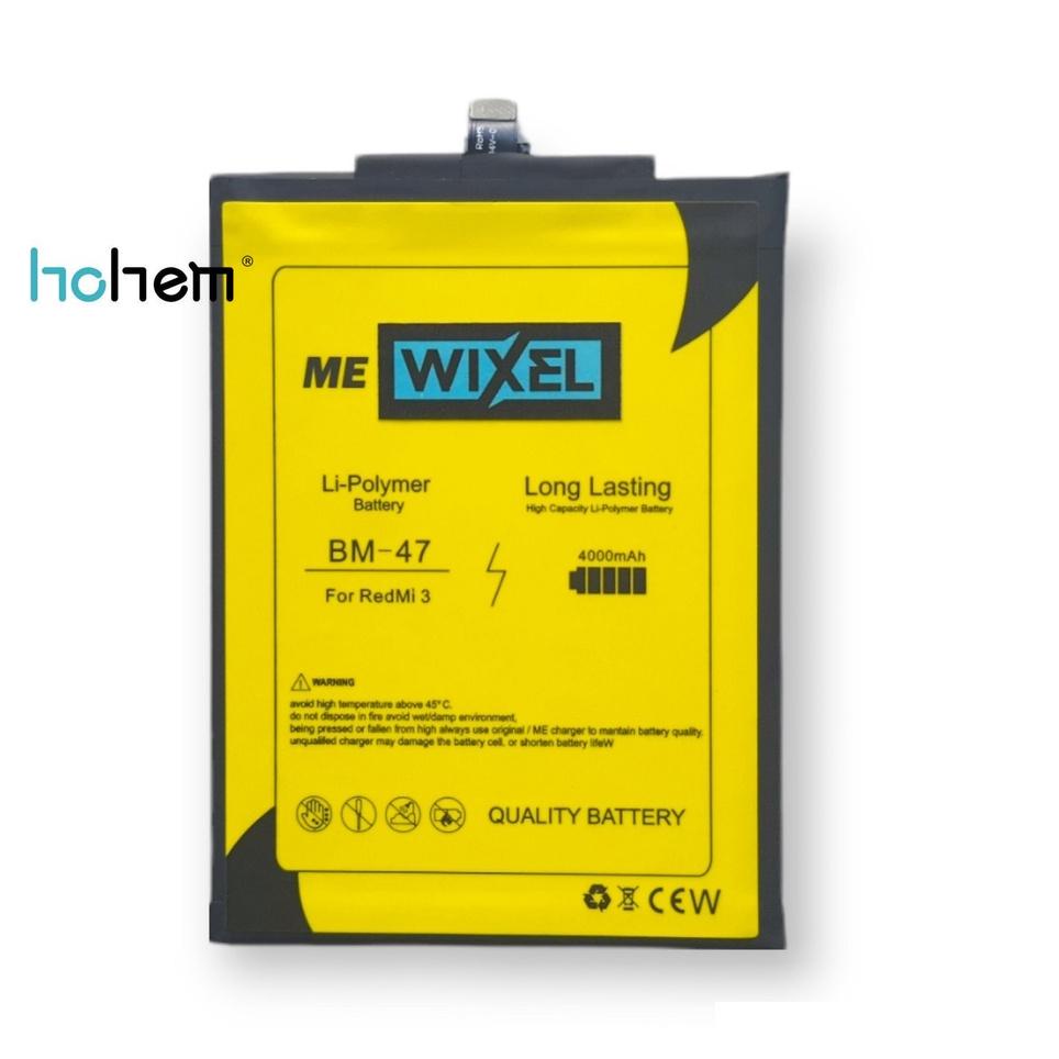 [HNL.20Au22p] WIXEL ME Baterai XiaoMi BM47 Redmi 3 3S 3X Pro Prime 4X Real Capacity Battery Ori Batr