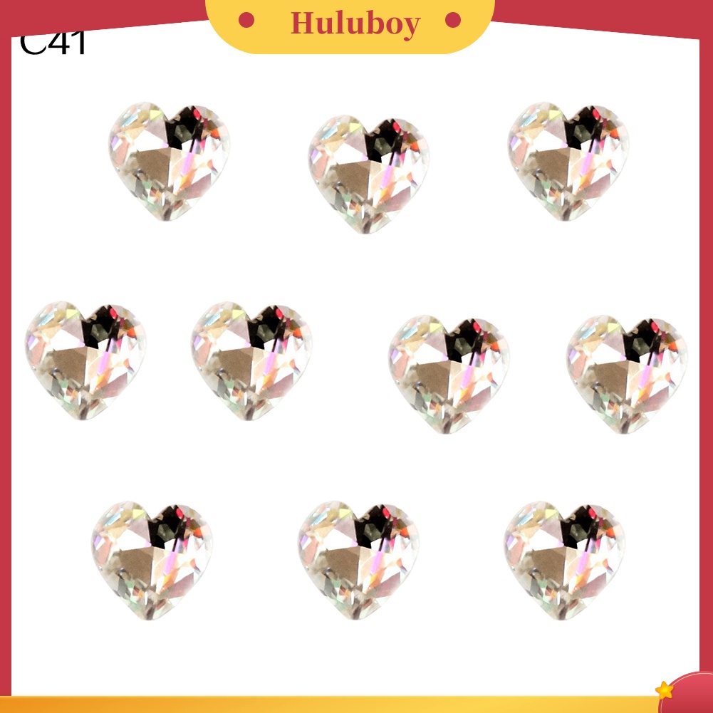 Huluboy Huluboy♡ 10pcs Manik-Manik Berlian Imitasi Bentuk Tetesan Air Warna-Warni Untuk Dekorasi Nail Art / Handphone DIY