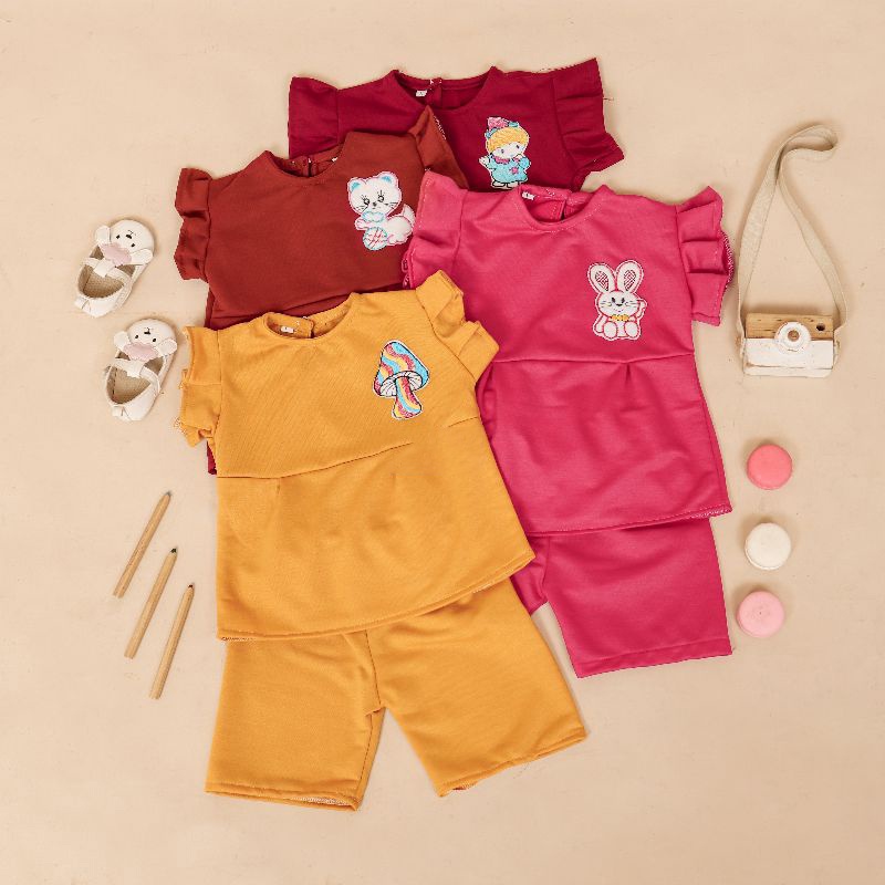 VS - Set Anak Ruffle BIAN / Setelan Anak Perempuan 1-5th