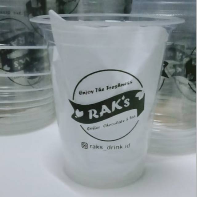 sablon gelas cup plastik 16 oz murah