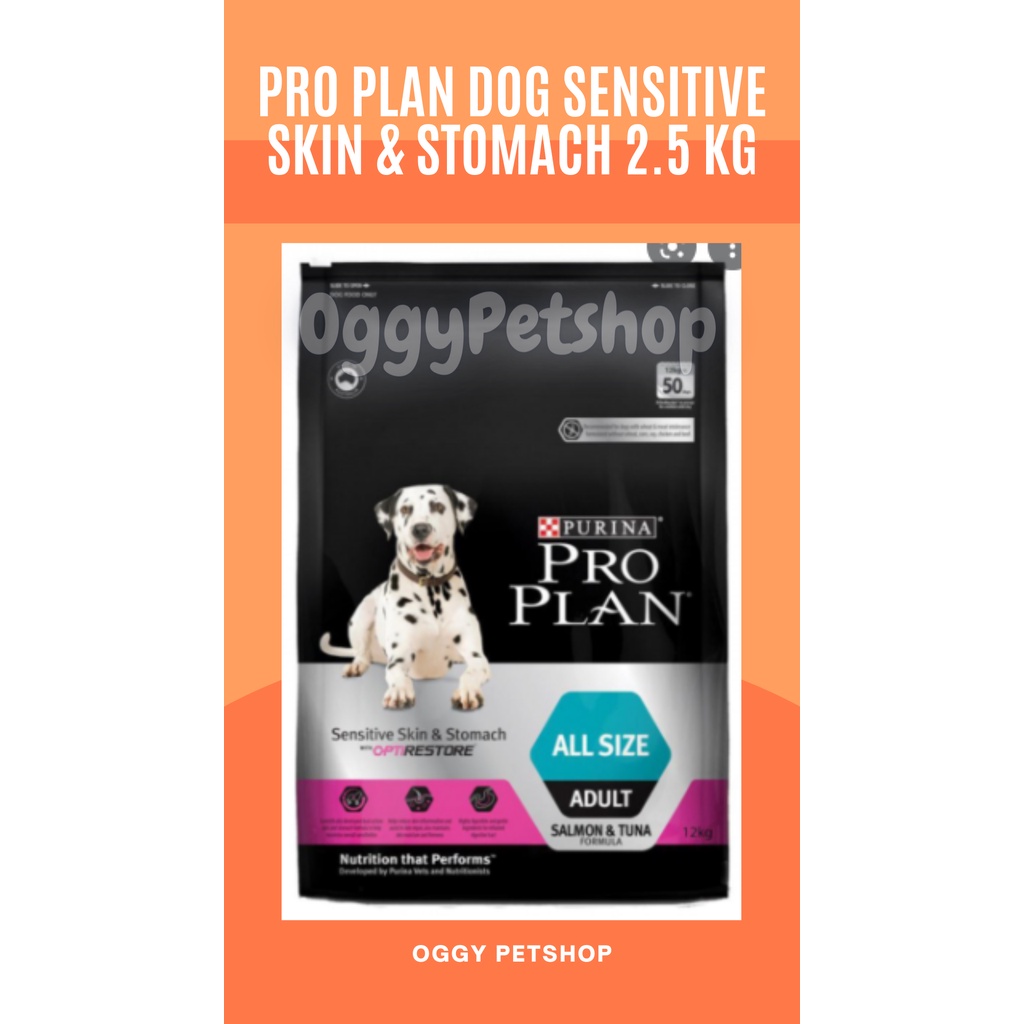 PROPLAN DOG ALL SIZE Sensitive Skin And Stomach Salmon &amp; Tuna Makanan Anjing Freshpack 2.5Kg