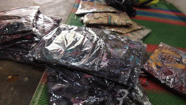 Motif Seno Biru Baju Batik Couple Keluarga Seragam Gamis Blouse Anak Putri Hem Kemeja Tunik Dress