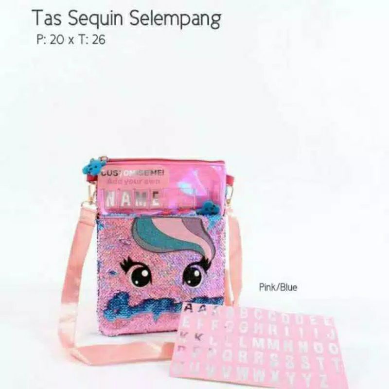 Tas Sequin Selempang Bisa buat Nama Tas Selempang Unicorn dan LOL