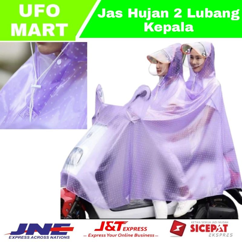 Mantel Jas Hujan Dua Kepala Dewasa Full Body Original Jas Hujan 2 Lubang Kepala Full Motor