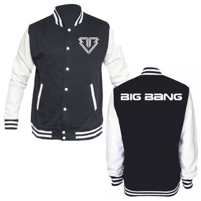 Jaket Varsity Jumper Sweater Obral Murah BiGBANG BiG BANG DEPAN BLKG