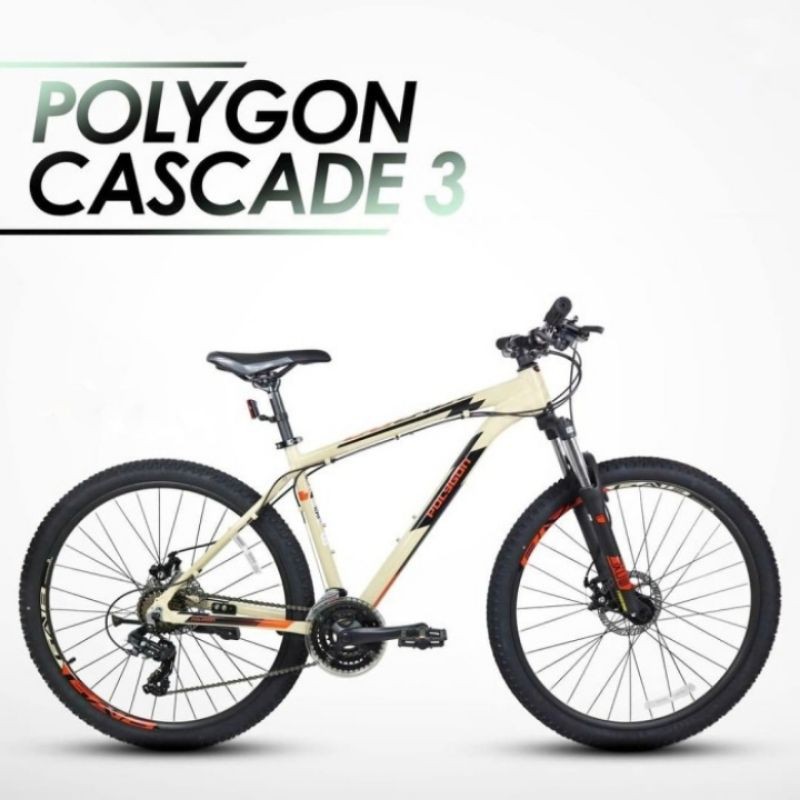 Sepeda Gunung MTB Polygon Cascade 3 Ukuran 27.5 Inci Alloy Cakram 3 X 7 Speed Original