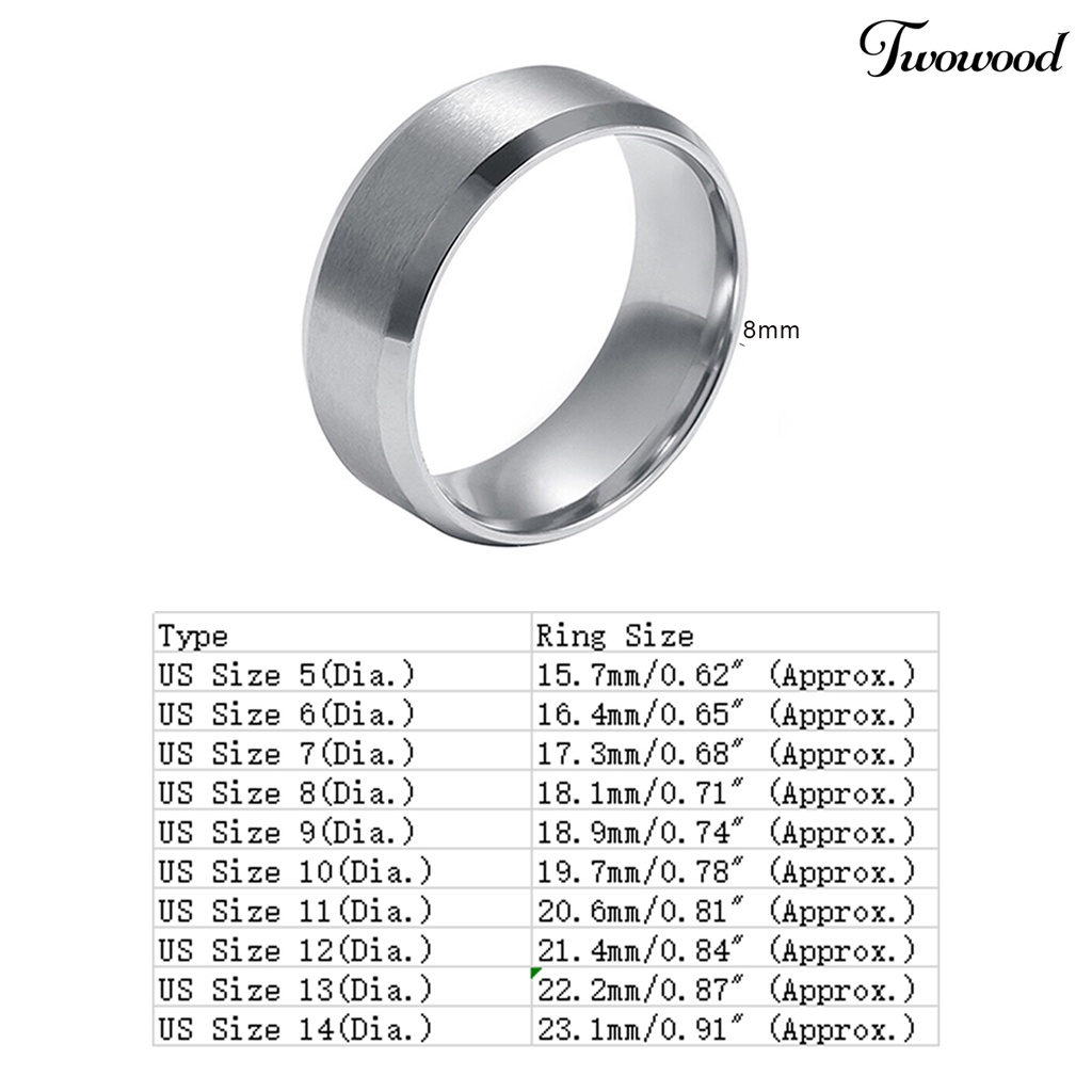 Cincin Bahan Titanium Steel Model Lebar Gaya Punk Untuk Cocktail