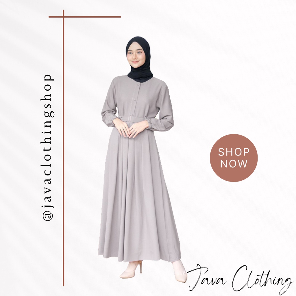 Gamis wanita terbaru 2022 kekinian original mewah EXCLUSIVE all size ABU  /Gamis wanita remaja dewas