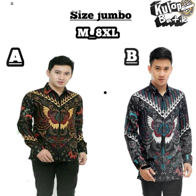  BAJU  BATIK PRIA  LENGAN PANJANG JUMBO BIG  SIZE  BESAR 