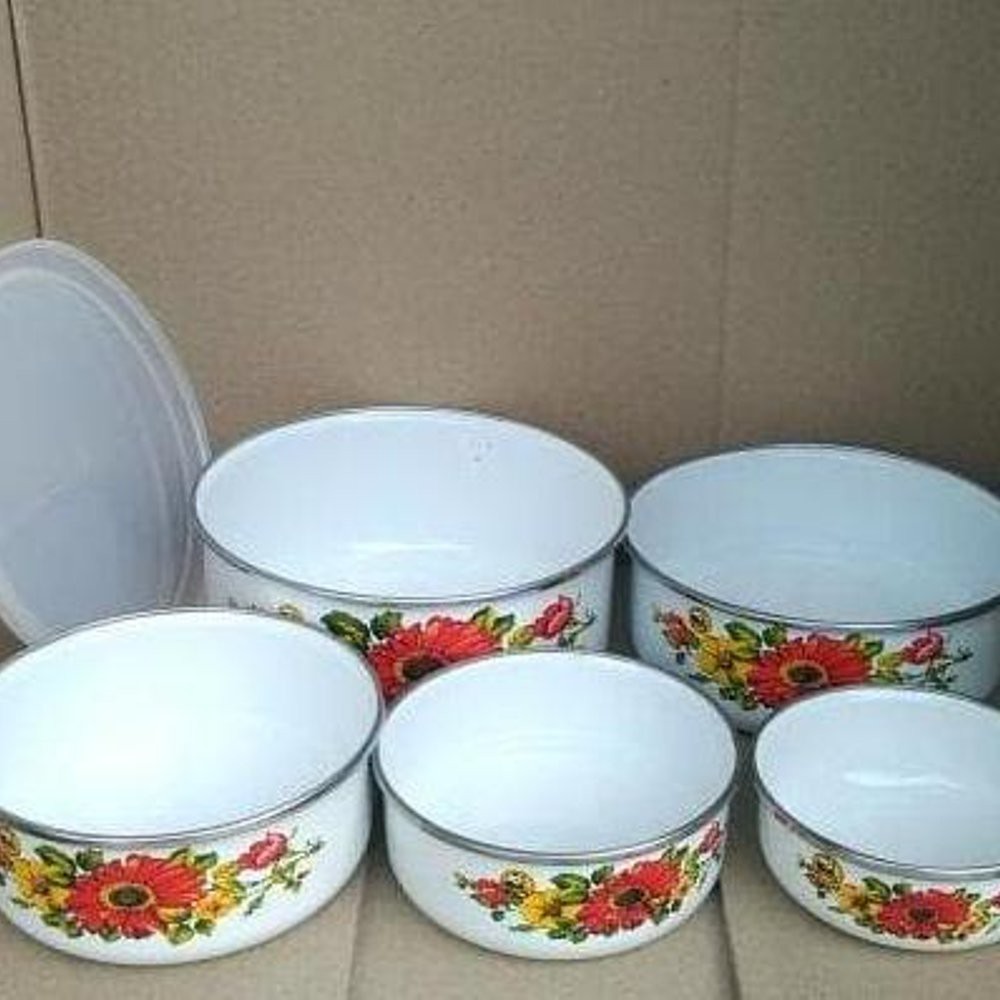 Mixing Bowl set 5 Susun Maspion ORIGINAL Mangkuk Rantang Serbaguna  Enamel Terlaris