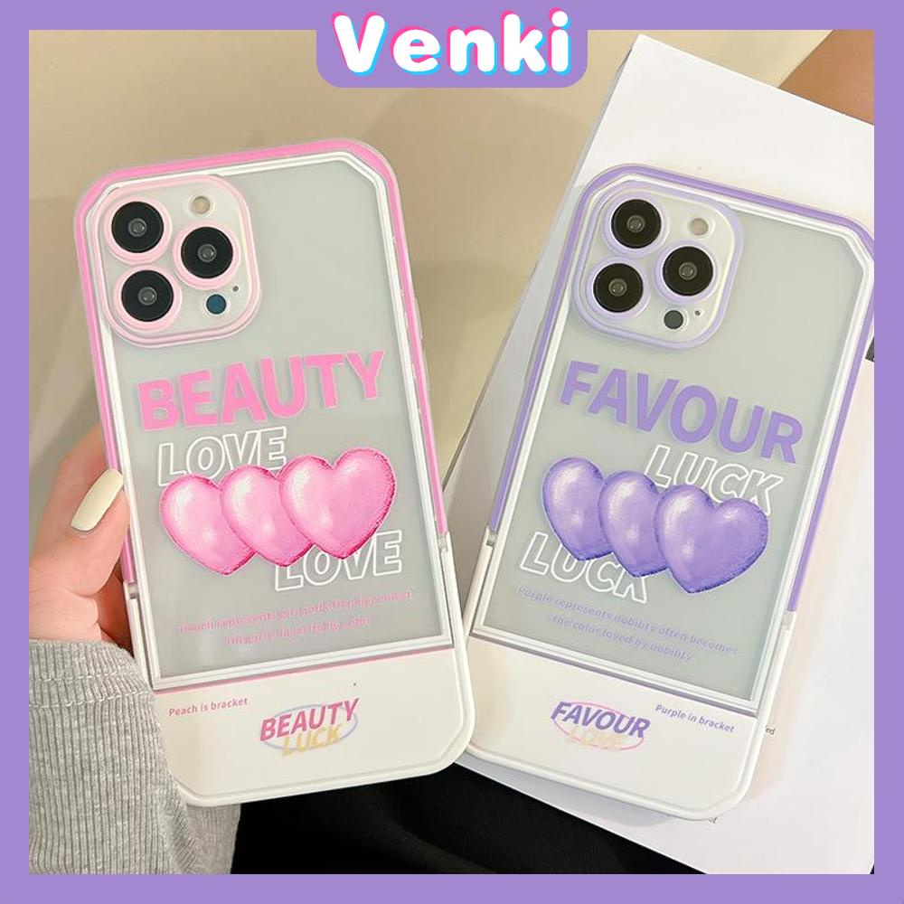 iPhone Case Acrylic Invisible Folding Stand Silicone Soft Case Airbag Shockproof Camera Cover Heart Cute Compatible For iPhone 11 Pro Max 13 Pro Max 12 Pro Max 7Plus xr XS Max