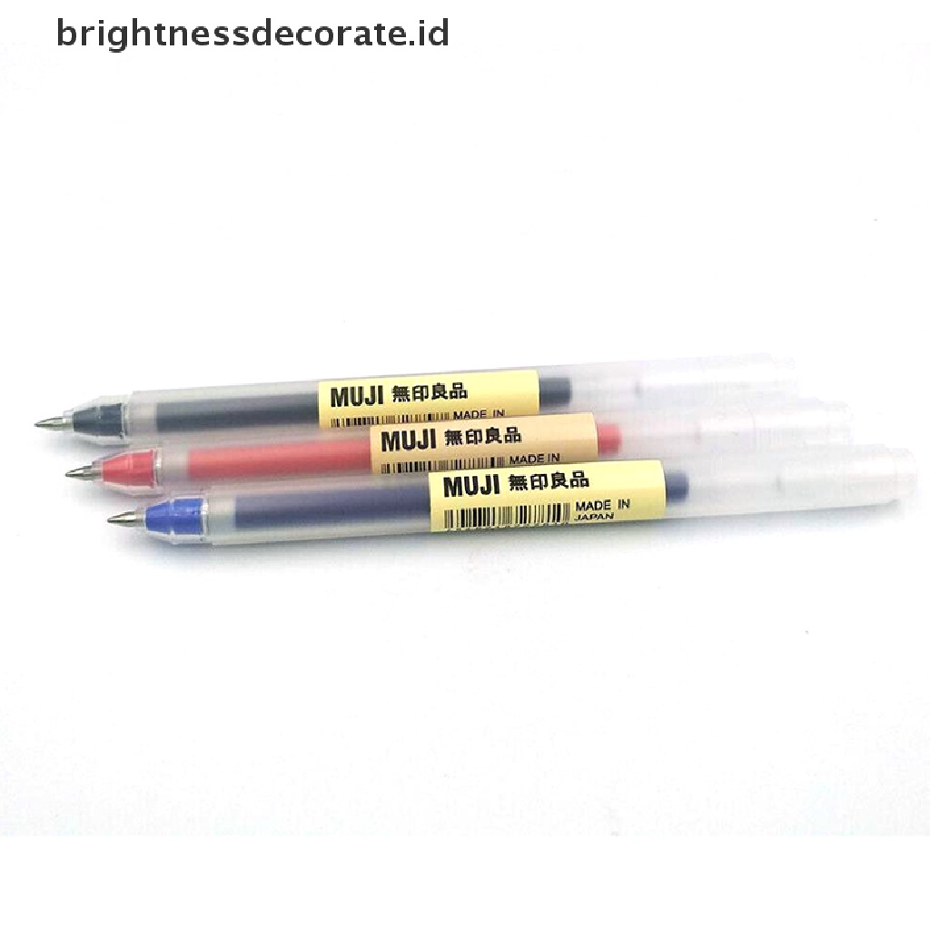 Muji Moma 5pcs Pulpen Gel Tinta Biru / Hitam 0.38mm / 0.5mm Tidak Beracun