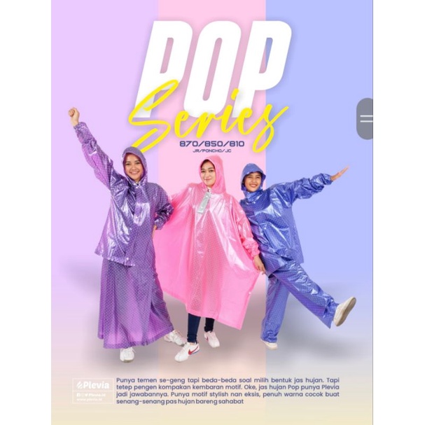 Jas hujan polkadot baju celana plevia 810
