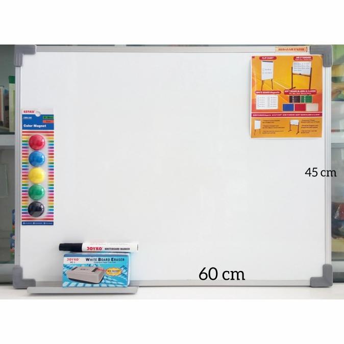 

papan tulis + spidol + penghapus white board + magnet warna