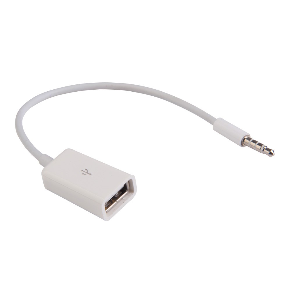 AUX to USB Adapter, 3.5mm Male AUX Auxiliary Audio Plug Jack to USB 2.0 Female Converter Cable Cord