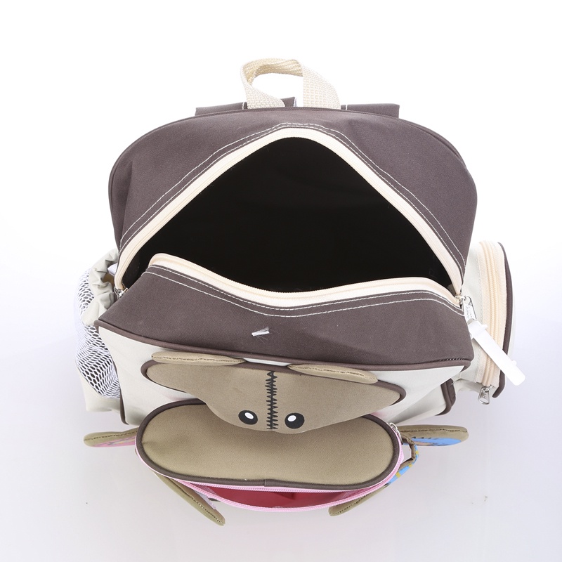 Tas Anak Perempuan Ransel Gendong Anak Sekolah Gambar Beruang CJ3 Cream Teddy Bear