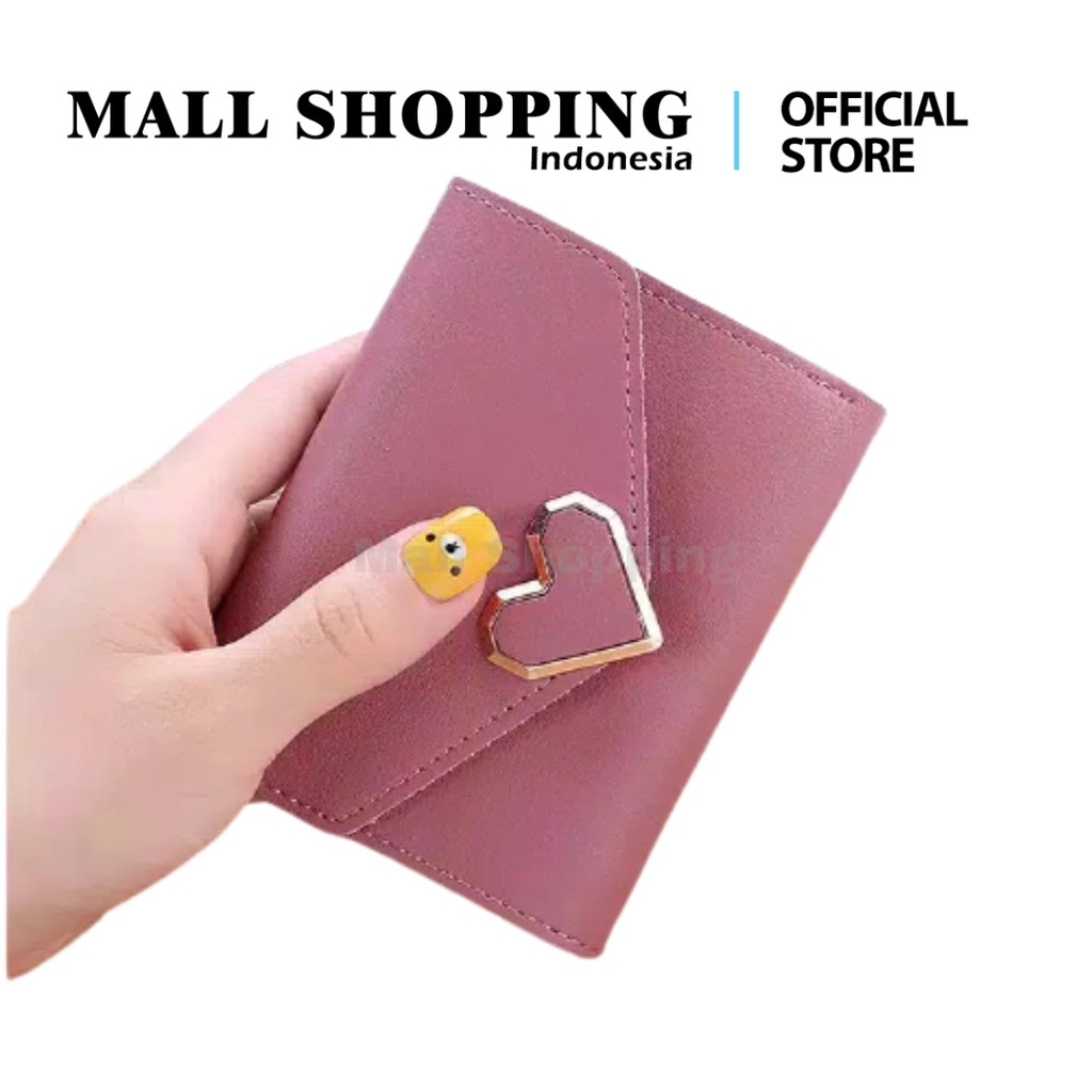 (COD) Dompet Wanita Dompet Lipat Wanita Dompet Kulit Sintetis MALLSHOPPING