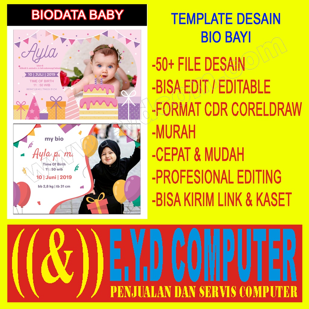 DESAIN MOTIF BIO BAYI BIODATA KELAHIRAN BABY EDITING KOLEKSI TEMPLATE DESIGN GRAFIS CURICULUM USAHA 