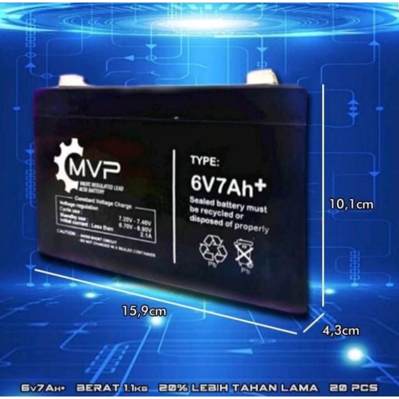 BATERAI MOBIL AKI PMB ORIGINAL 6V7AH/20HR BATTERY AKI CASAN