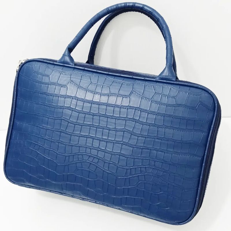 TRAVEL BAG PREMIUM TAS KOPER WANITA CROCO DARK BLUE