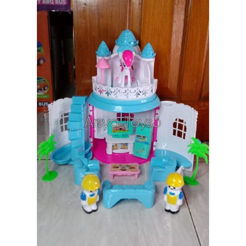 Mainan DREAM CASTLE-Mainan anak Edukasi rumah rumahan istana kuda poni